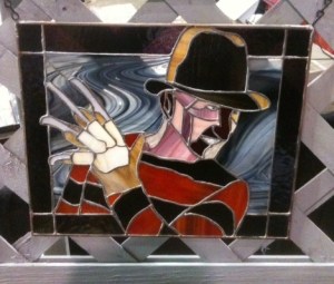 Freddy's image on stained glass