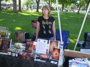 Author Stacey Longo is mad that Scott got to David first. Photo by Jason Harris.