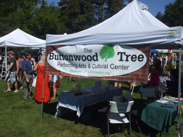 DSCF4146 The Buttonwood Tree booth at the Open Air Market and Festival. Photo by Jason Harris.