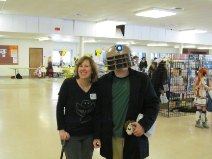 Author Stacey Longo and a convention attendee. Photo by Jason Harris.
