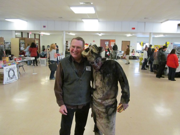 Author Bill Rockwell with a zombie. Photo by Jason Harris.