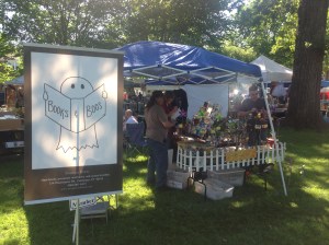 The Books & Boos and Re-use of Misdirected Flatware tent.