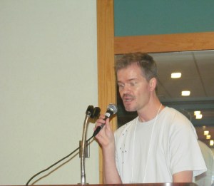 Author Jeff Strand during the Necon Roast.
