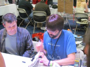 Illustrator Gabriel Rodriguez and author Joe Hill.