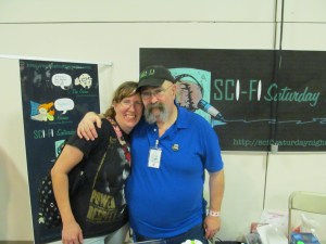 Author Stacey Longo with  Sci-fi Saturday Night's The Dome.