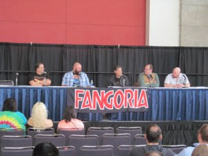 Authors Scott Goudsward, Joe Knetter, Jack Ketchum, Jack Haringa, and Bracken MacLeod on the Writer's Studio panel.