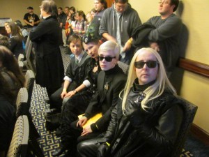 From right to left: Draco and Lucius Malfoy of Harry Potter.