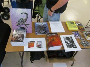 The Anthocon table at Queen City Kamikaze.