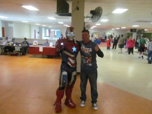 Author Rob Watts with the Iron Patriot.