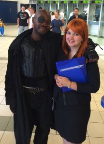 Nick Fury and Pepper Potts.