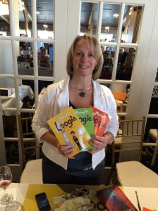 Author N.E. Castle with her Loogie the Booger Genie series.