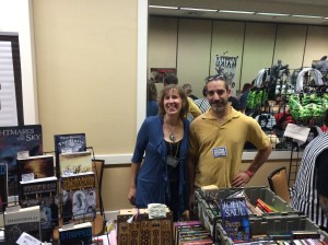 Authors Stacey Longo and G. Elmer Munson at the Books & Boos table.