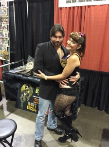 Artist/Publisher Derek Rook of Rough House Publishing and model/actress Sarah Michelle.