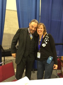 Actor John Rhys-Davies (Raiders of the Lost Ark) and author Stacey Longo.