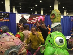 J. August Richards dancing with the alien band.