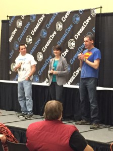 Nicki Clyne with the Super Geeked Up podcast crew.