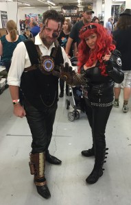 Steampunk Iron Man and Black Widow.
