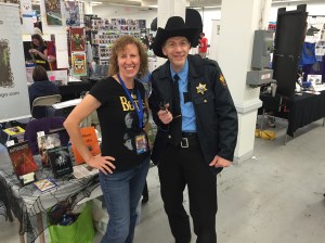 Author Stacey Longo and Cosplayer R.W. Martin.
