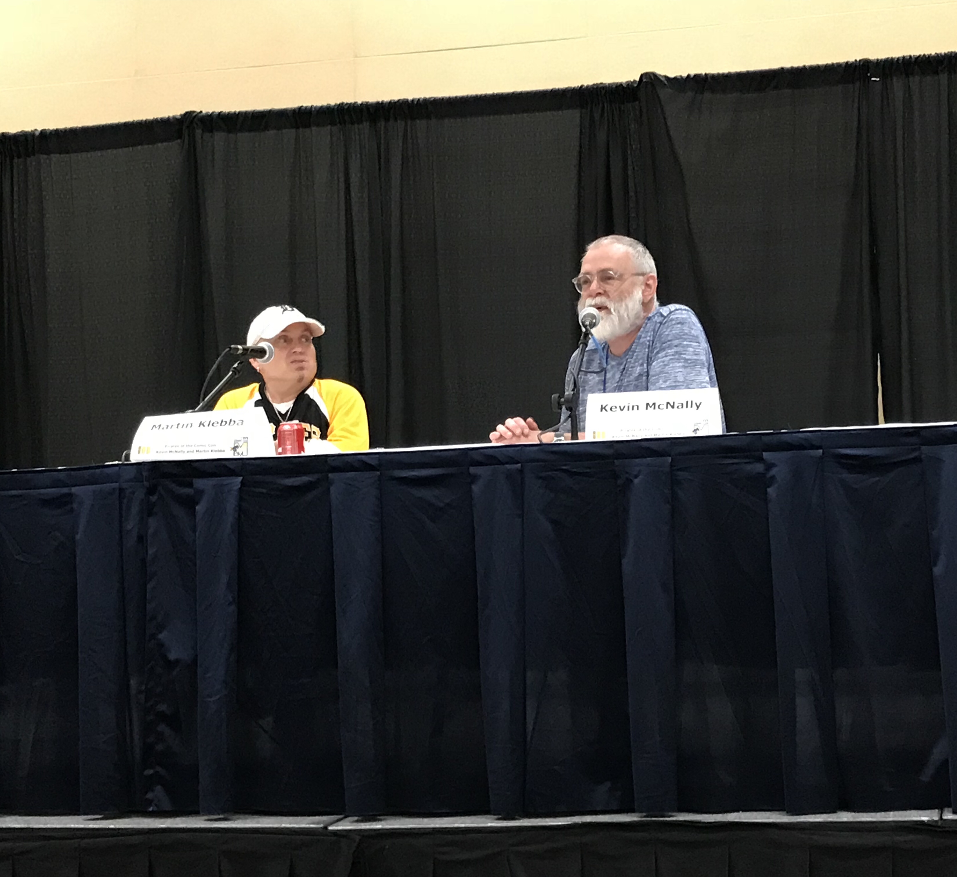 Martin Klebba and Kevin McNally at the Pirates of the Caribbean panel.