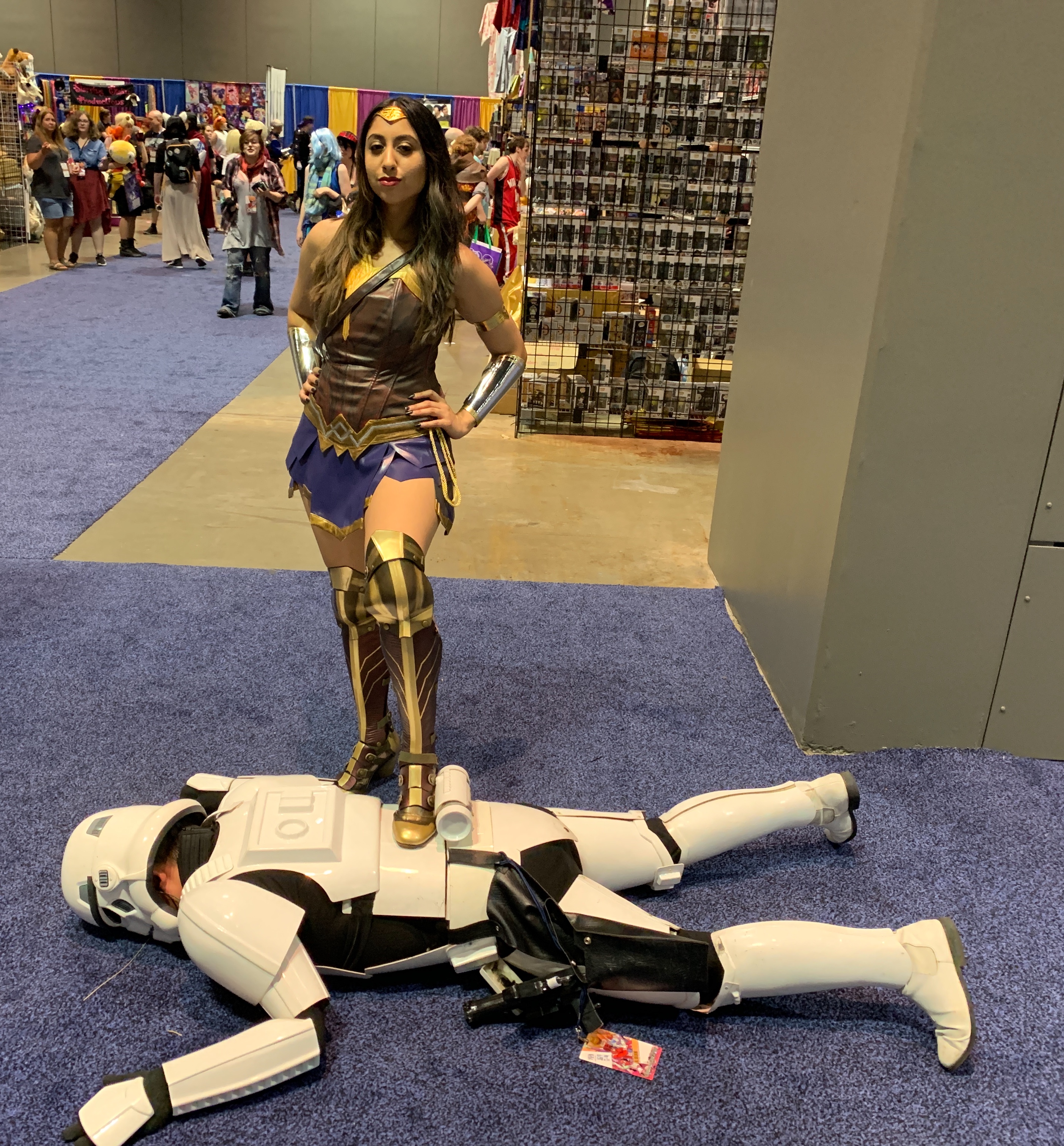 Wonder Woman taking out a Storm Trooper.