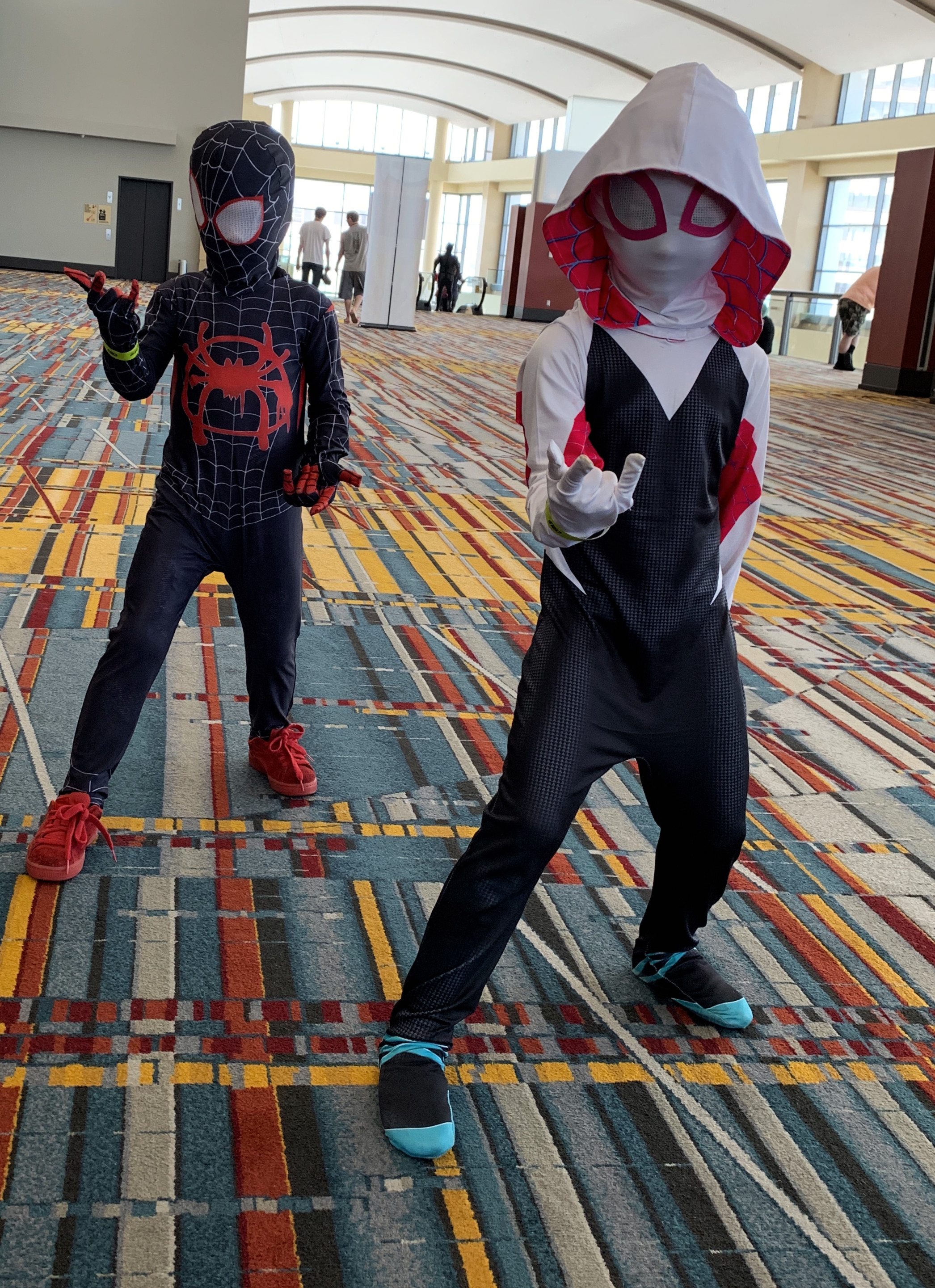 Spider-man and Spider Gwen. 