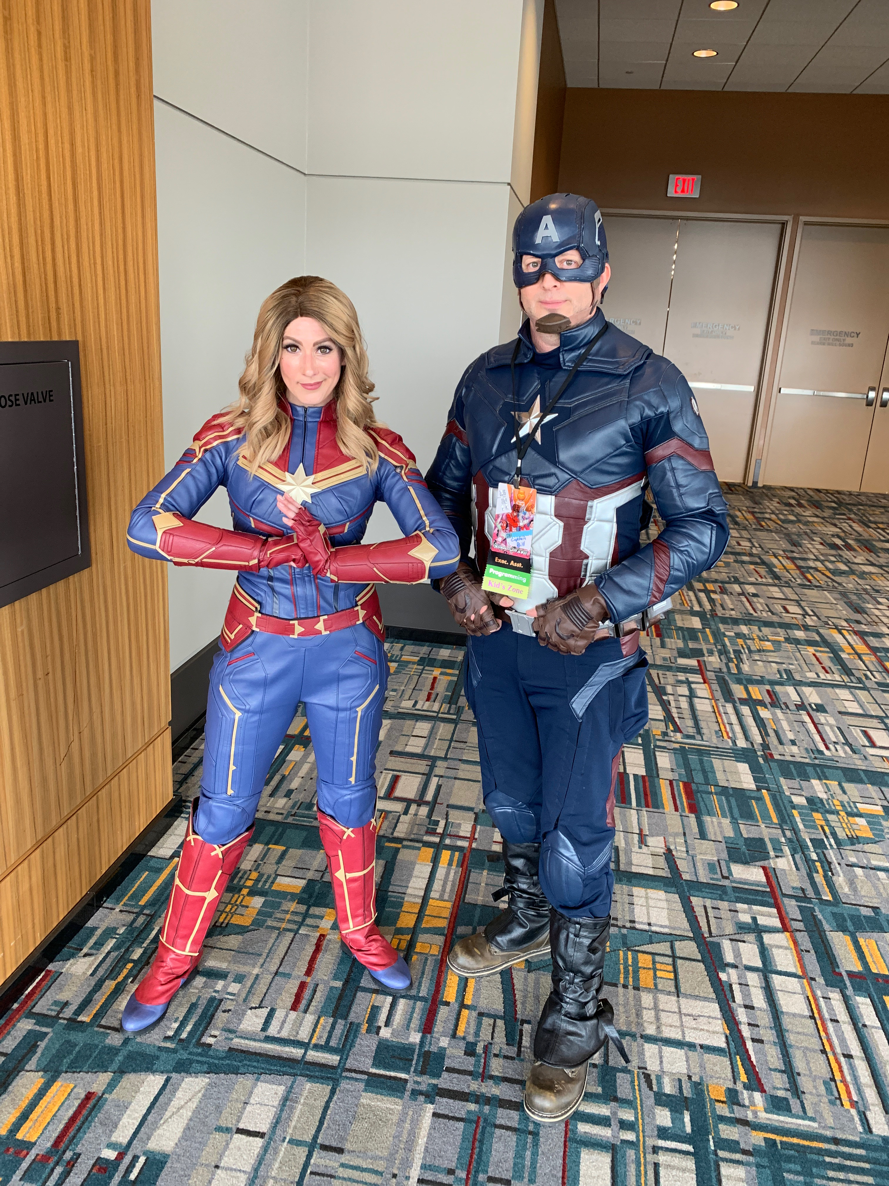 Captain Marvel and Captain America.